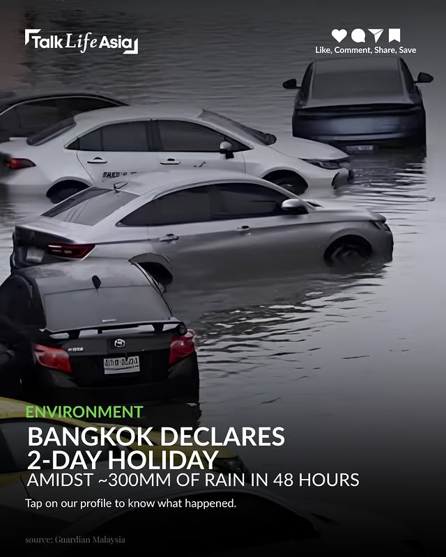 Bangkok has been hit by severe flooding, with Thailand declaring a two-day civil service holiday as 