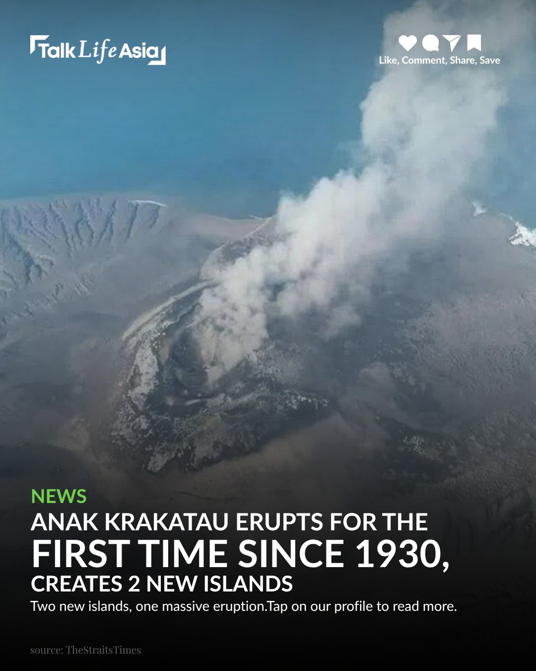 🌋 Indonesia’s Anak Krakatau has erupted for the first time since 1930, and two new islands have app
