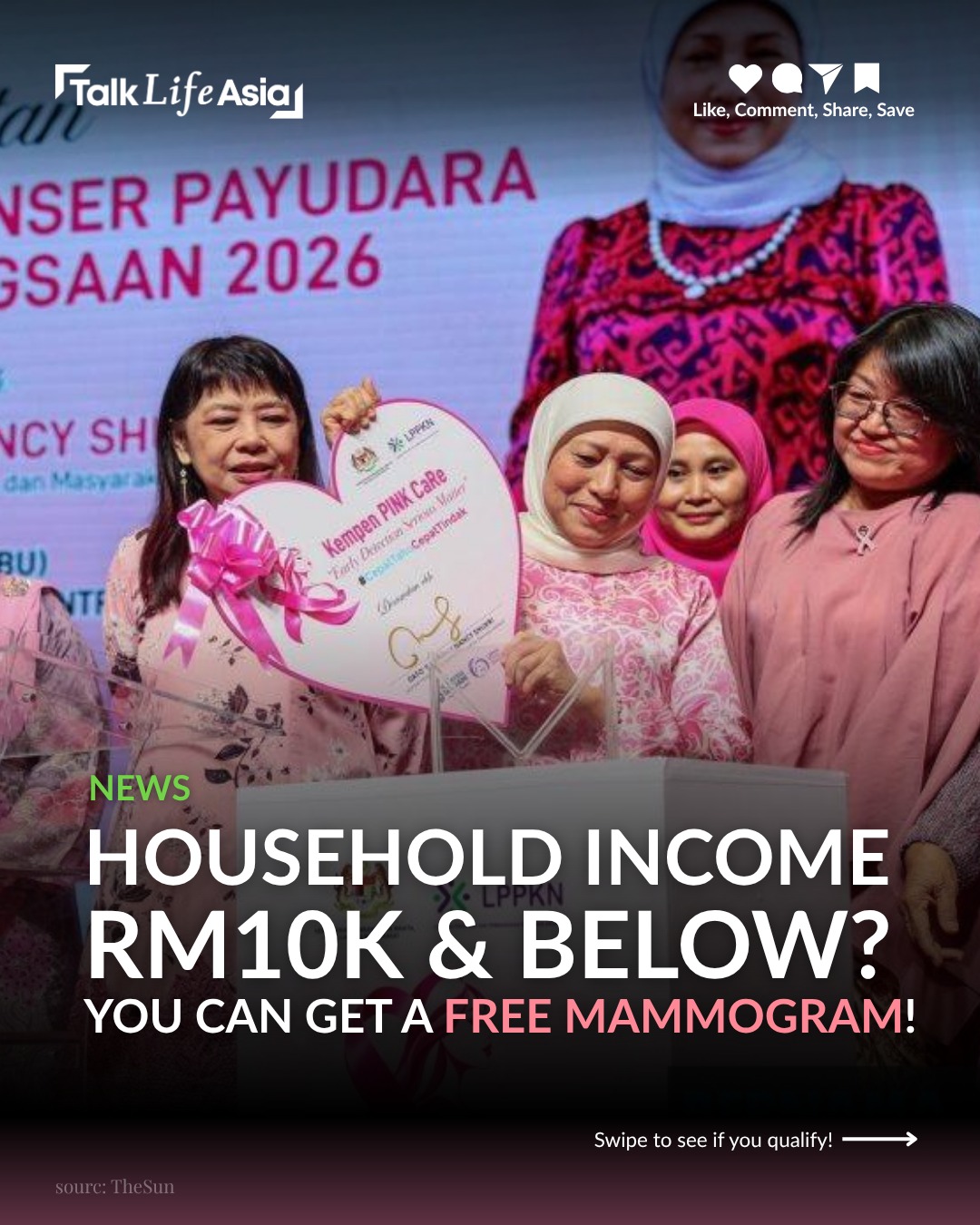 Good news for Malaysian women! 🏥

You can now get a free mammogram screening if you are aged 40 to 