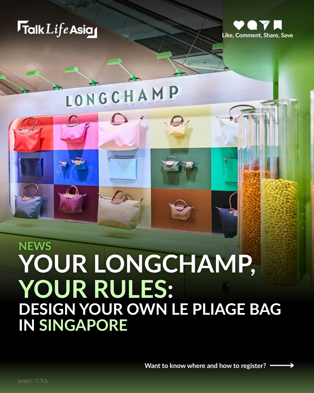 Same iconic bag, but make it YOURS. 👀👜

Longchamp fans can now personalise their own My Pliage bag