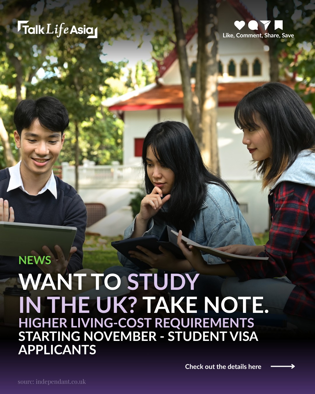 UK uni plans? Don’t forget to budget for your visa, too. 💷👀

From 30 November, the UK is raising t