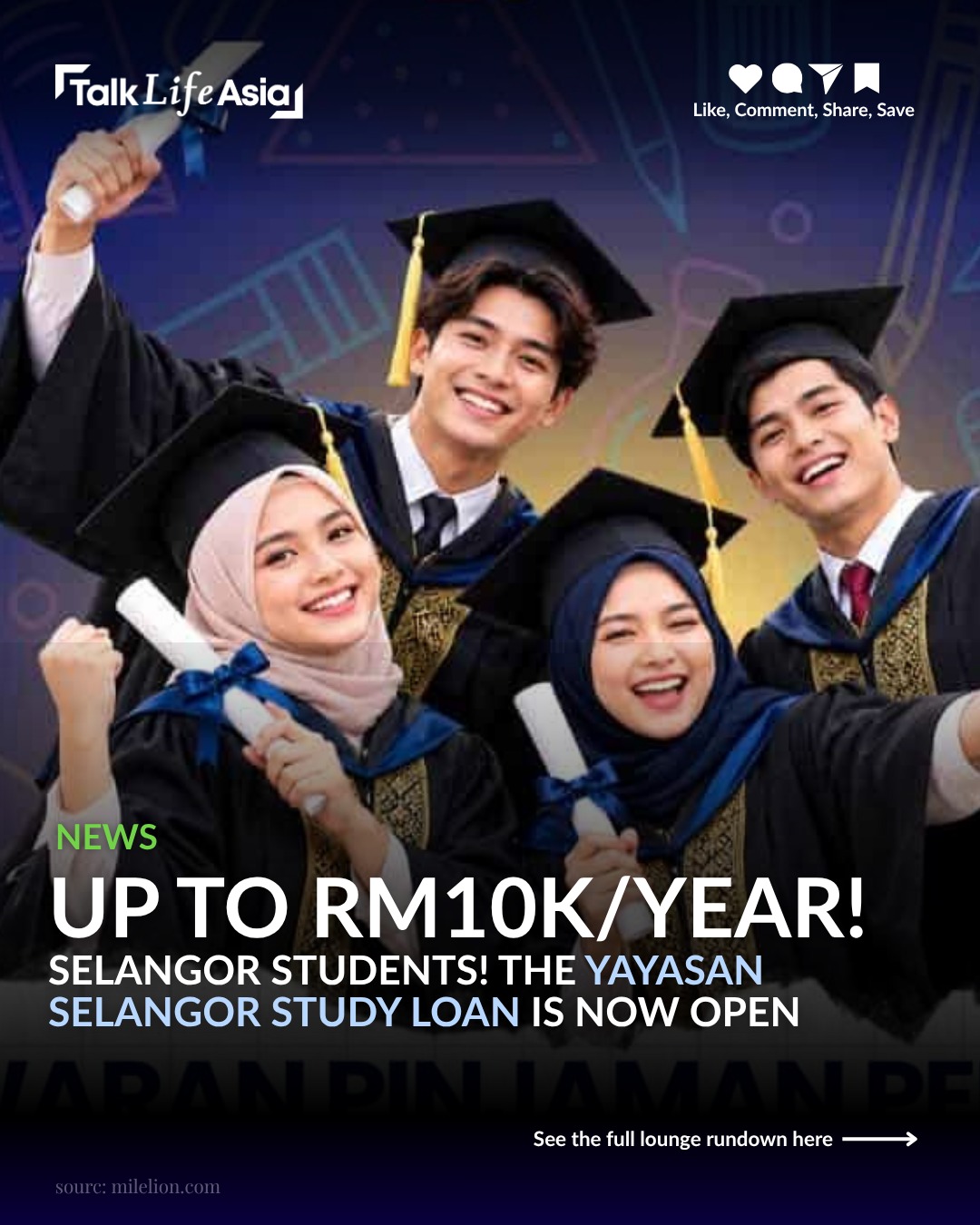 Need help paying uni fees? 🎓💸

Yayasan Selangor is now offering study loans up to RM8,000/year for