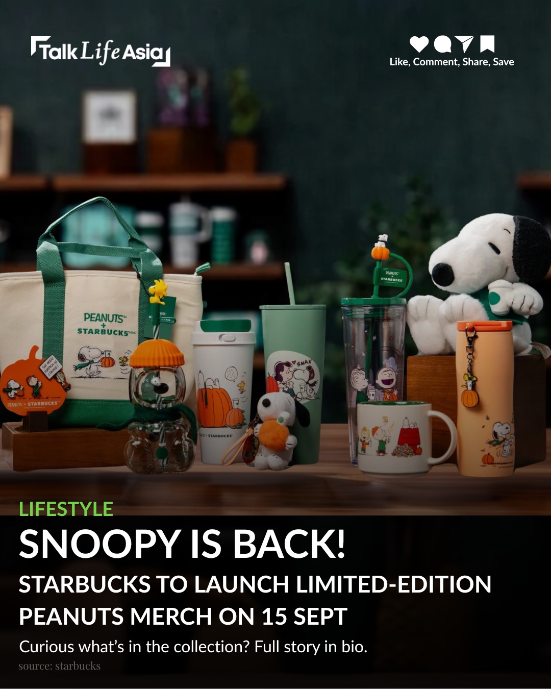 Snoopy, Woodstock & the Peanuts gang are coming to Starbucks this September! 🐶☕️

Starbucks is laun