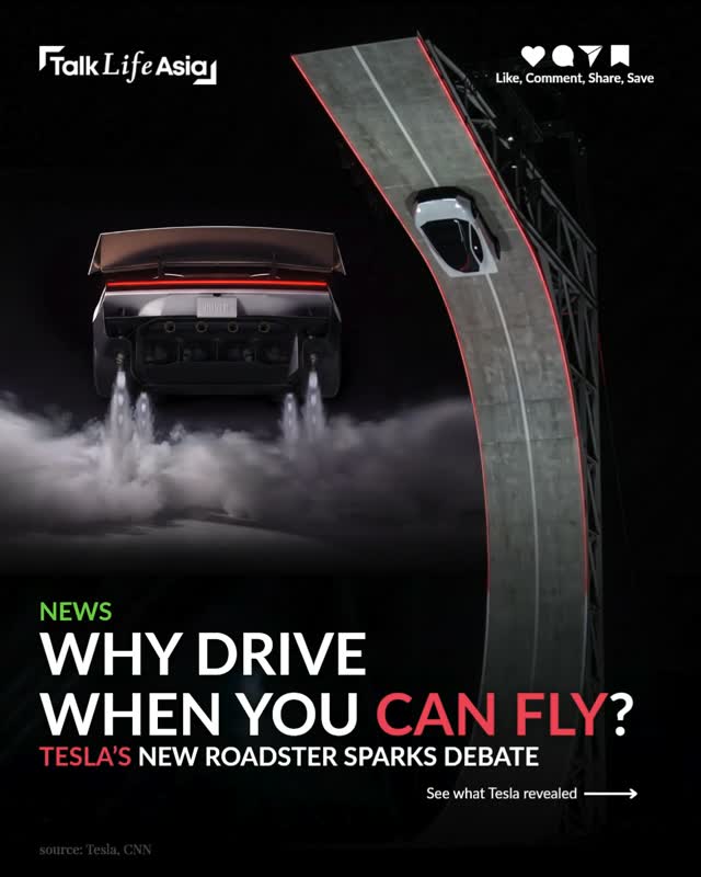 Cars that fly? Tesla said, “Why not?” 🚗✈️

Tesla’s new Roadster has everyone looking up after showi