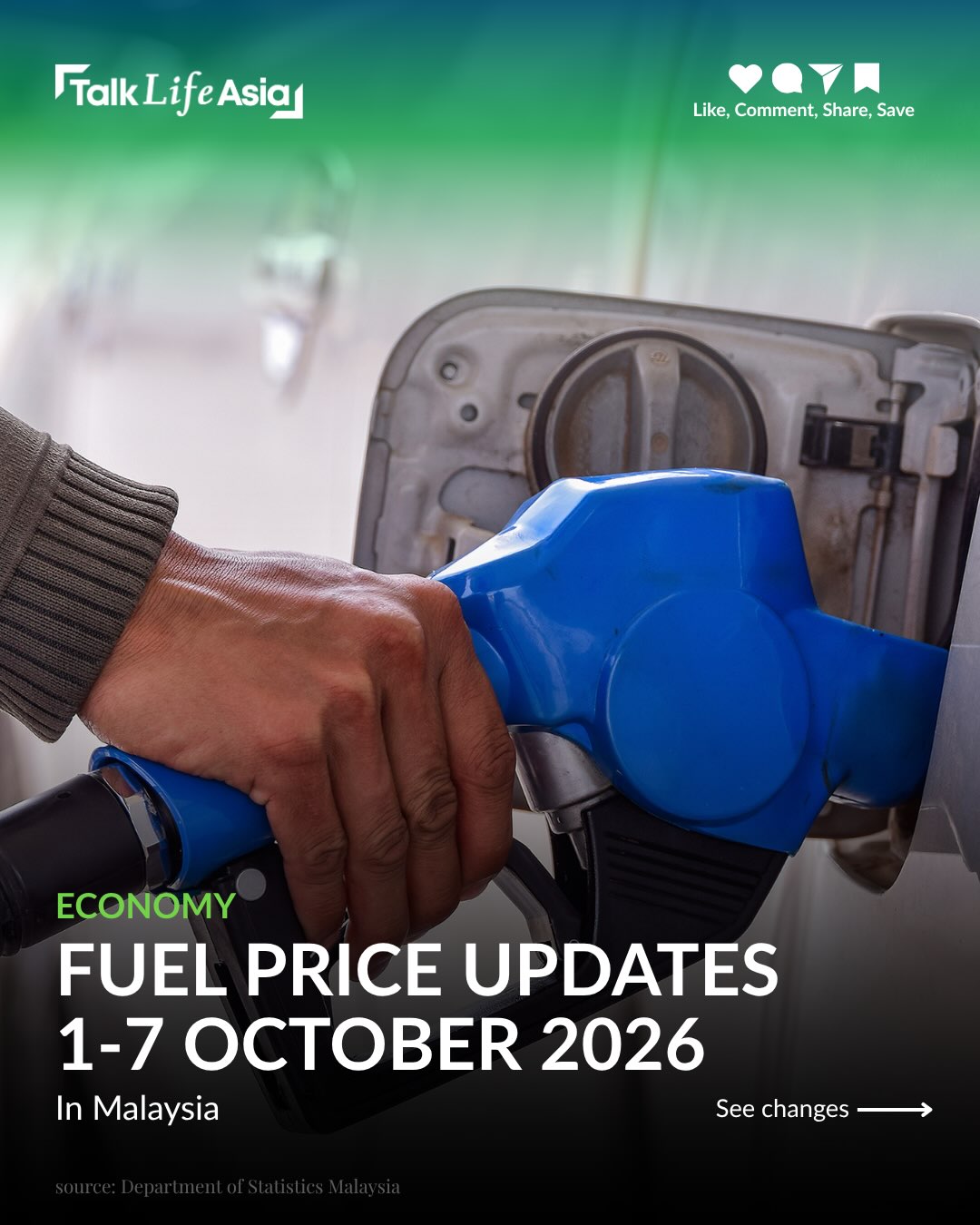 Before you hit the pump… 👀⛽️ Here’s the latest fuel price update across Malaysia this week.
 
#TLAN