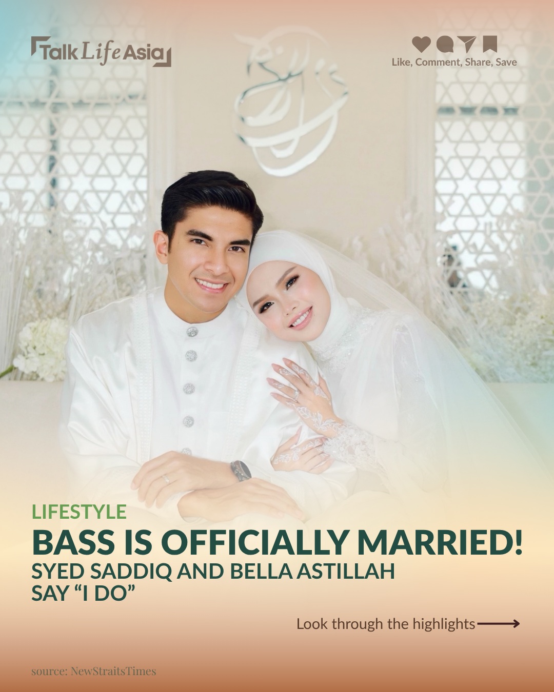 BASS is officially husband and wife! 💍 Syed Saddiq and Bella Astillah tied the knot at Merdeka 118 