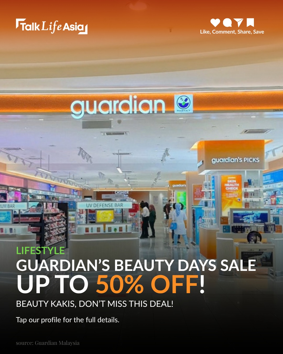 Beauty restock, anyone? 👀🛒 Guardian is offering 40% off skincare and 50% off cosmetics from 24 to 