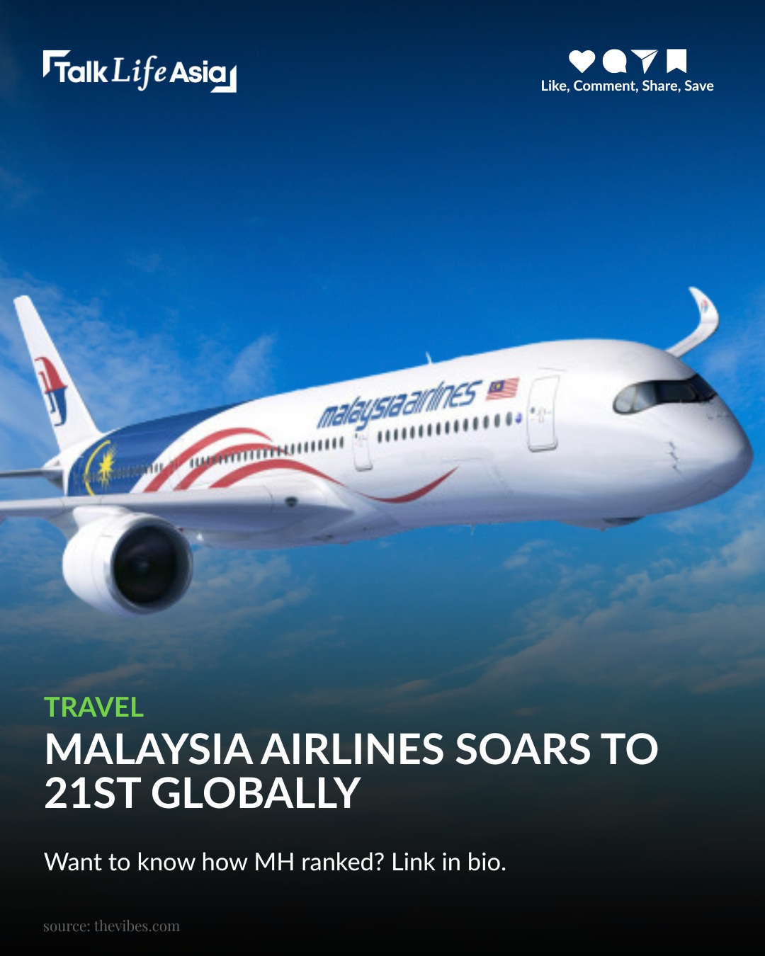 MH is flying high! ✈️

Malaysia Airlines has climbed to 21st globally, up six places from last year,