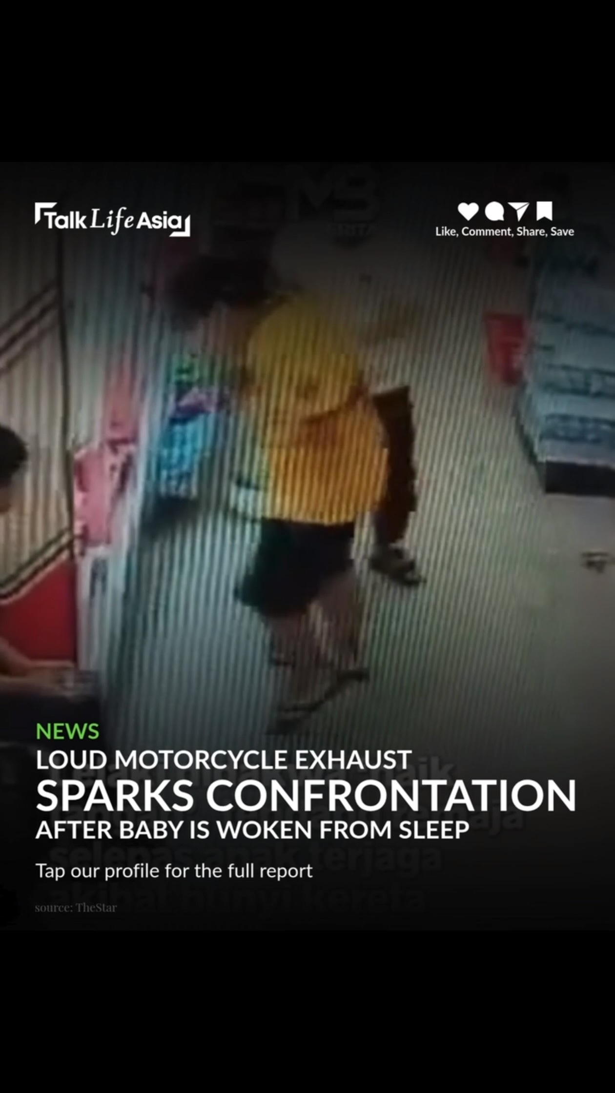 A motorcyclist’s loud exhaust reportedly woke a baby, but the complaint that followed allegedly esca