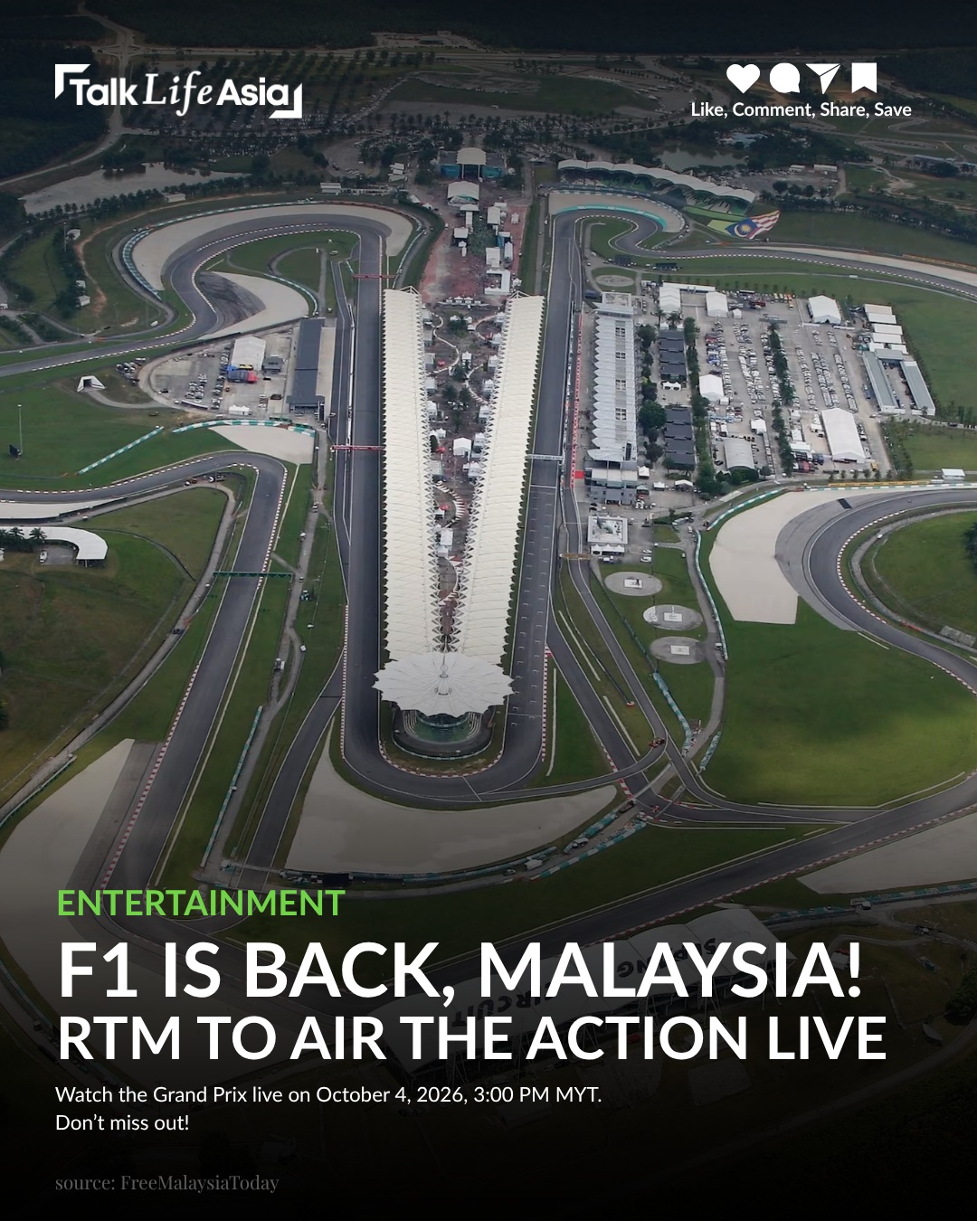 No seat at Sepang? You can still catch the F1 action! 🏎️ RTM will broadcast the Bahrain GP live nat